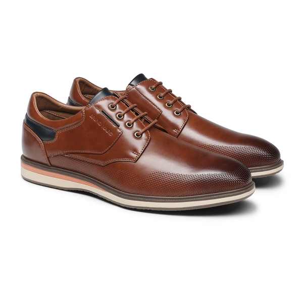 Men's Plain Toe Smart Dress Sneakers - BROWN - 5